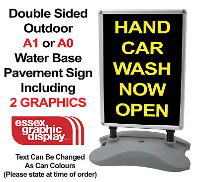 Hand Car Wash Outside Pavement Signage Sign Printed Graphics With Stand A Board • £174.99