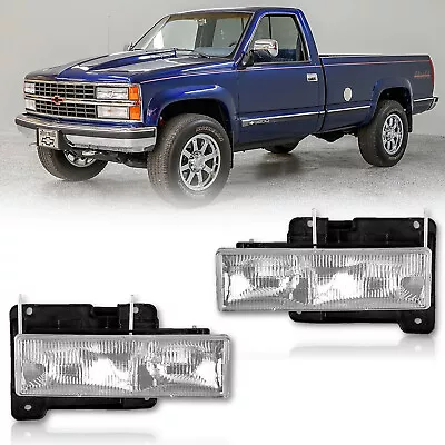 Composite Headlight Headlamp & Bracket Pair For 1990-98 Chevy & GMC Truck Blazer • $69.95