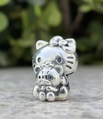 Hello Kitty & Bear Friend 925 Sterling Silver Bracelet Charm With Gift Bag • £12.95