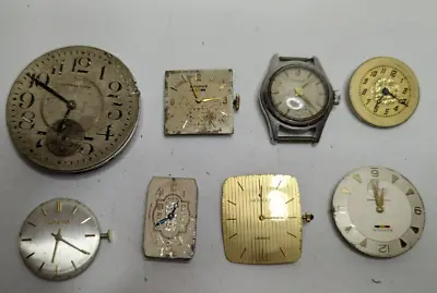 EE  ) 8 Lots Of Antique Pocket Watch & Movements Assorted Sized & Makers • $19.99