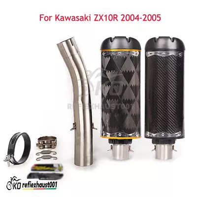 For Kawasaki ZX10R 04-05 Mid Link Pipe Vent Tail Pipe Motorcycle Exhaust System • $222.30