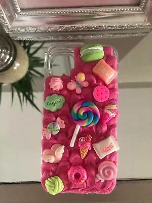 $15 • Buy Kawaii Cute Handmade Unique Decoden Pink Phone Case With Charms Iphone 11