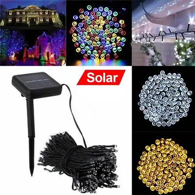 22M-50M LED Solar Fairy Lights String Waterproof Wedding Party Outdoor Garden UK • £15.79