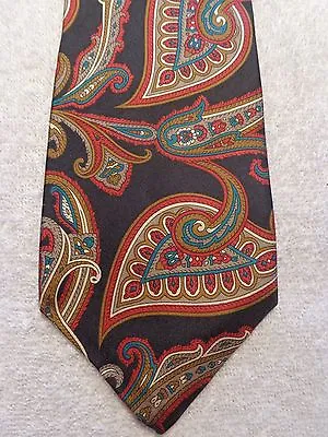 Van Heusen Mens Tie Dark Blue With Fuscia Teal And Gold Paisley 3.75 X 57 • $14.54