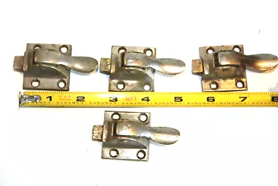 ORIGINAL 4-Vintage Solid BRASS Nickel Plated Ice Box Latch Vintage Retro Freezer • $25