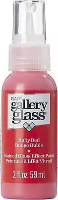 FolkArt Gallery Glass Paint 2oz-Ruby Red FAGG2OZ-19691 • £11.54