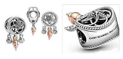 $59.36 • Buy Authentic PANDORA Silver Ocean Openwork Dreamcatcher Charm Shell 788944C00