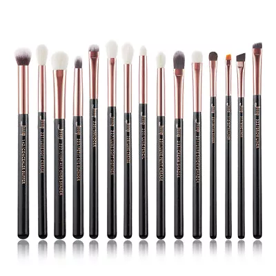 Jessup 15pcs Eye Makeup Brushes Set Blending Eyeshadow Eyeliner Brow Rose Gold • $24.07