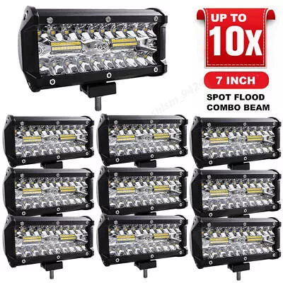 2-10pack 7inch LED Work Light Bar Flood Spot Fog Lamp Offroad Driving Truck • $89.22