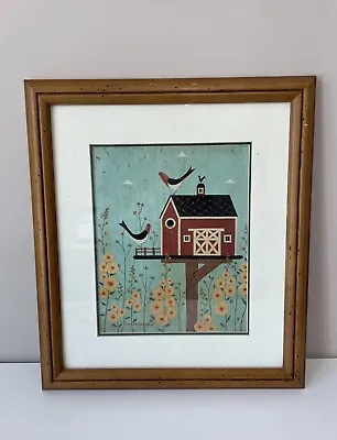 Warren Kimble Wall Art Print Farm Birds Birdhouse Red Barn Framed American Folk • $29.99