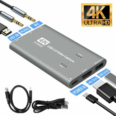 £39.99 • Buy 4K 60fps HDMI To USB 3.0 Video Capture Card Game Live Streaming Recorder Device