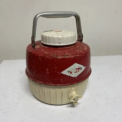 Vintage Coleman Red Water Jug Cooler 1 Gallon Diamond Emblem 6-51 • $30