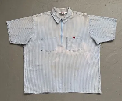 Vintage Ben Davis Stripe Zip Faded Sun Bleached Work Shirt Made In USA XXL • $80.99