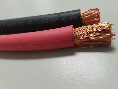 $32.44 • Buy  1/0 AWG WELDING CABLE WIRE  COPPER BATTERY SOLAR RED 3 FEET BLACK 3 Feet