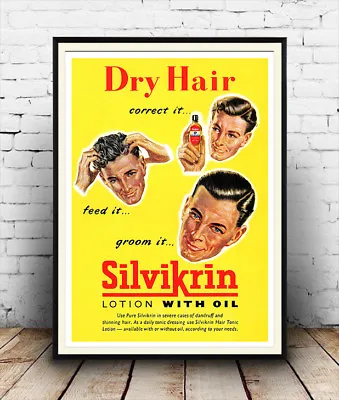 £7.99 • Buy Dry Hair, Silverkrin:  Old Magazine Advert: Poster Reproduction