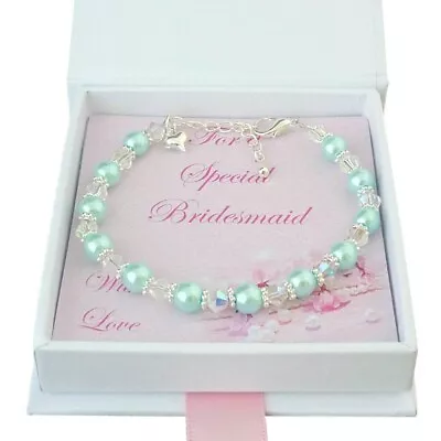 Thank You Gifts For Bridesmaid Flower Girl Maid Of Honour Pearl Bracelets • £9.99