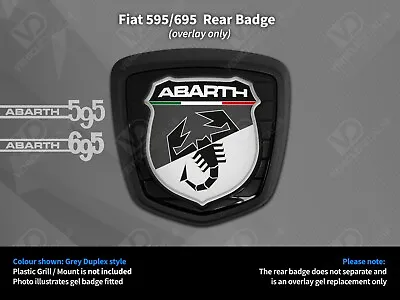 Fiat 500 Abarth 595 695 Turismo Competizione Grey Duplex Rear Grill Badge • £9.95