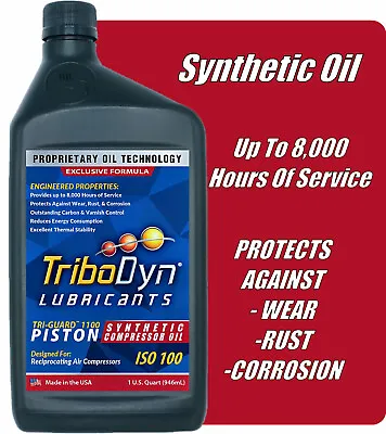 TriboDyn ISO 100 Tri-Guard 1100 Piston Synthetic Compressor Oil • $260