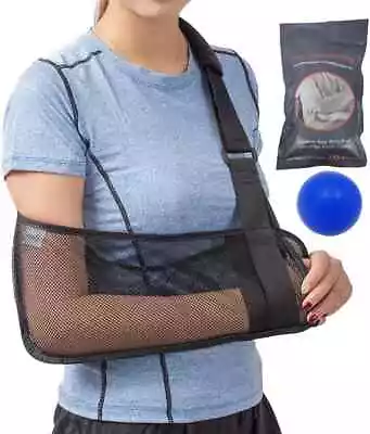 HKJD Mesh Arm Shoulder Sling With Exercise Ball Medical Shoulder Immobilizer Fo • £16.45