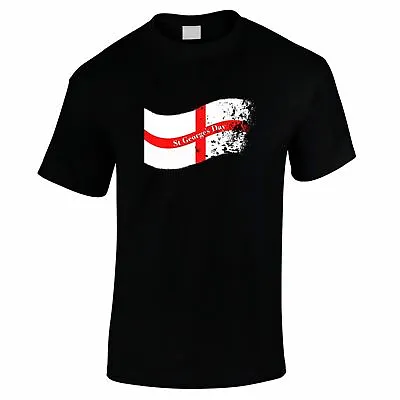 £10.97 • Buy St George's Day T Shirt Accessories - England Flag Tees For Men - Faded Flag
