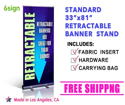 33  X 81  Premium Retractable Roll Up Banner Stand Custom Trade Show Display • $89.89