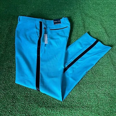 Paisley & Gray Flat Front Tuxedo Style Side Stripe Light Blue Pants Size 36 NEW • $30