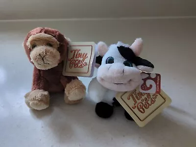 Tiny Pets Monkey And Cow Plush Soft Toy Gosh Design  • £6.49