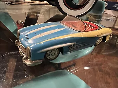 Rare 1950’s Mercedes Benz 300SL Roadster Tin Litho Friction Toy Car Bandai Japan • $48