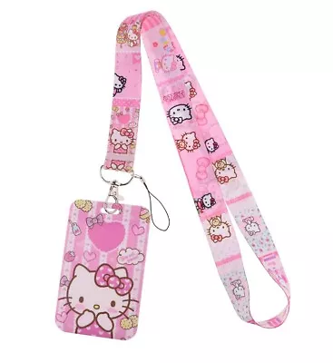 Hello Kitty Lanyard ID Card Holder Keychain Neck Strap - Ship From US • $9.99