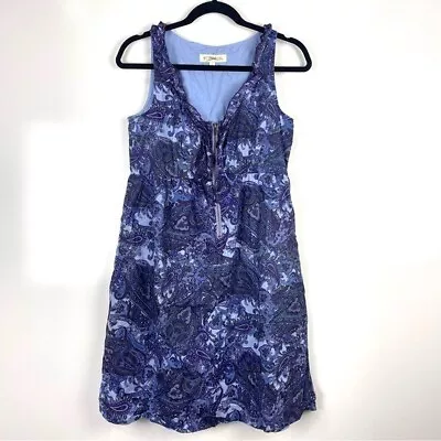 Stetson Purple Paisley Print Sleeveless Mini Dress Pockets Size Small • $30
