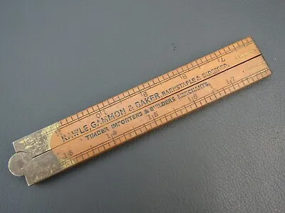 Vintage Advertising Boxwood & Brass 4 Fold 24  Rule Ruler By Rabone • $24.90