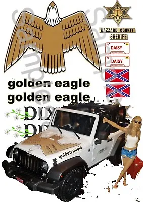 Daisy's Jeep Decals 1:101:18 1:24 1:25 Or 1:32 Scale Dukes Hazzard Slot  Rc  • $7.99