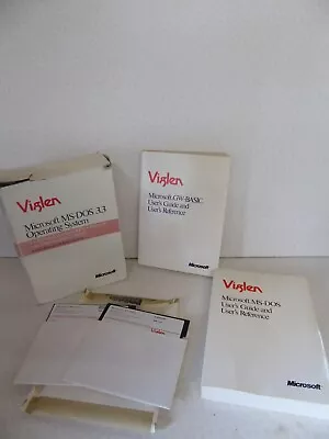 Viglen Microsoft MS-DOS 3.3 Operating System + GW Basic 5.25 Floppy Discs 1987 • £44.99