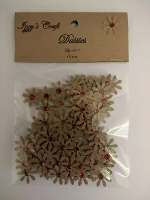 100 PAPER DAISY FLOWER CARD MAKING #16 CRAFT EMBELLISHMENTS Party Table Decor • £1.89