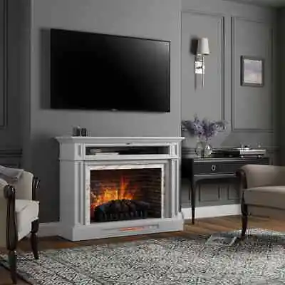 Home Decorators Collection TV Stand 52  Electric Fireplace Marble Light Gray • $532.63