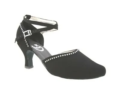£22 • Buy Black Diamante'Libby' Latin Dance Shoe 2.2 Heel Uk Size 3.5*Salsa*Ceroc*Ballroom