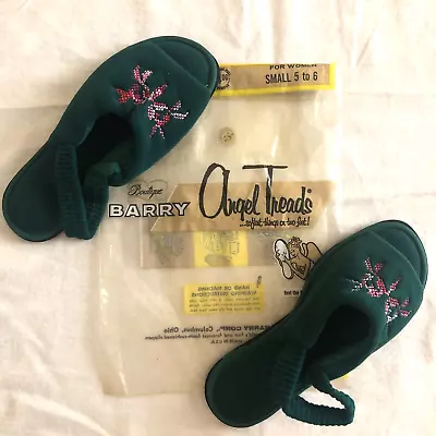 Vtg Barry Angel Treads Womens Green Slippers Size Small  5 To 6 New In Package • $12