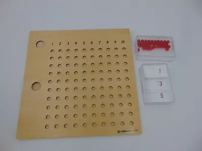 Multiplication Bead Board Montessori Golden Bead Wooden • $20