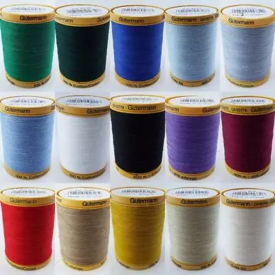 17 COLOUR Gutermann 400m COTTON Machine Or Hand Sewing Thread BUY 1 2 Reels  830 • £9.70