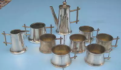 Antique Austrian 800 Silver 9 Pcs Espresso Coffee Set  ART & CRAFT  • $1950