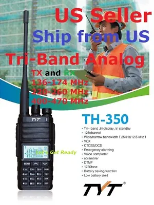 TYT TH-350 Tri-Band (144/220/430 MHz) Analog Handheld Radio  US Seller • $69.99