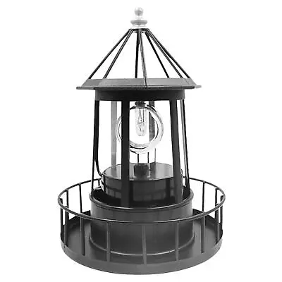 Lighthouse Solar LED Light Garden Outdoor Beacon Rotating Beam Lamp Waterproof • £63.79