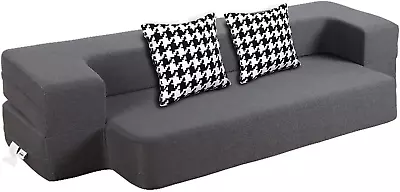 10 Inch Folding Sofa Bed With 2 Pillows Modern Futon Sofa Bed Memory Foam Couch  • $283.99