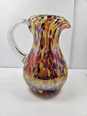 Mexican Hand Blown Glass Pitcher – Confetti Design  • $42.75