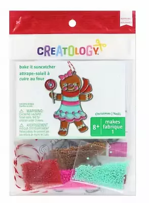 Xmas Makit & Bakit Ornament KIT Gingerbread Girl Stained Glass Suncatcher Create • $8.95