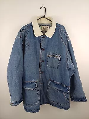 Vintage 90s Guess Jeans Outerwear 100% Cotton Denim Jacket Mens XXL • $55