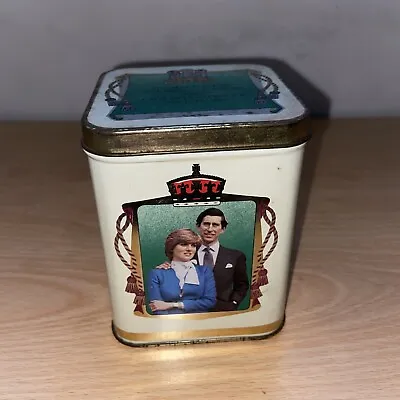 Vintage 1981 Tea Caddy Tin Marriage Of Prince Charles & Lady Diana Spencer • £2.99