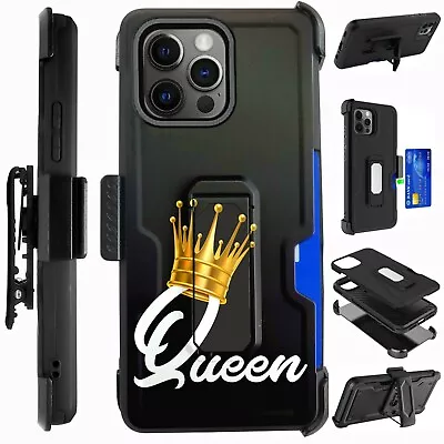  Card Holster For IPhone 13/13 Mini/13 Pro Max Phone Case Cover QUEEN CROWN • $16.50