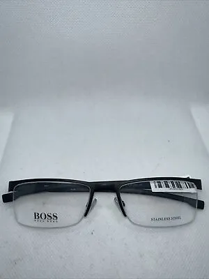 HUGO BOSS 0878 QUS 55/19 140 Stainless Steel Rimless Men Eyeglass Frames F40 • $58