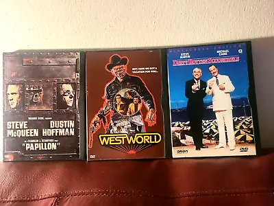 Papillon DVD +Westworld 1973  DVD Yul Brynner+Dirty Rotten Scoundrels DVD • $10.99